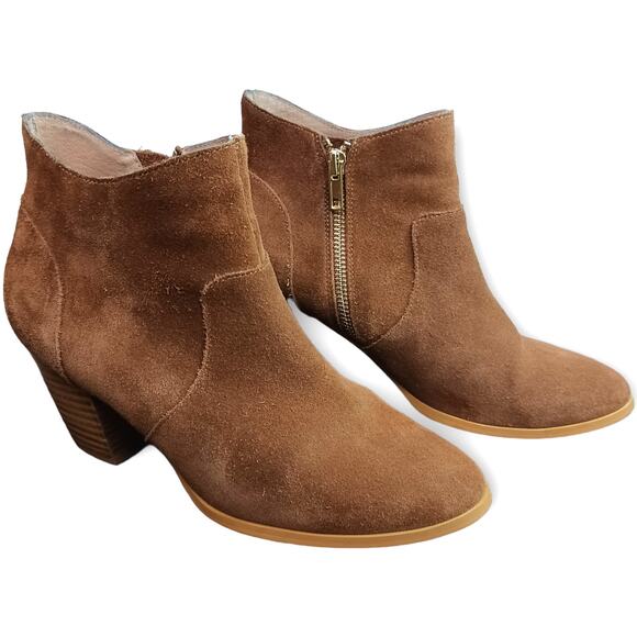 Anthropologie SZ 8 Wanderlust Boots Booties In Brown Suede - Picture 1 of 7